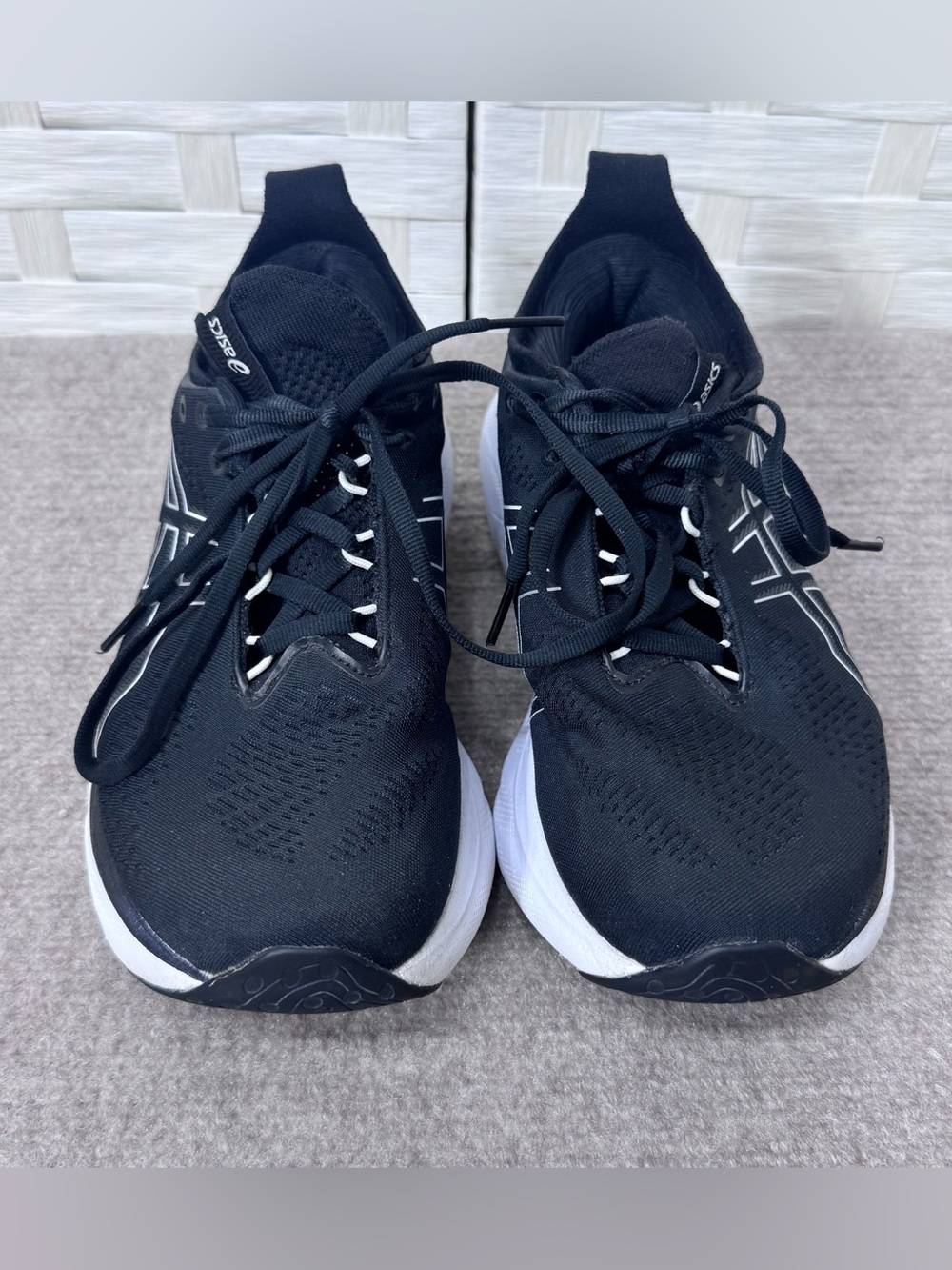 ASICS Women’s Wide Gel Nimbus 25 Black/Pure Silver Size 8.5